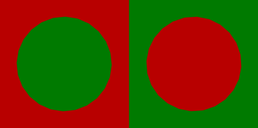 Red and green circles